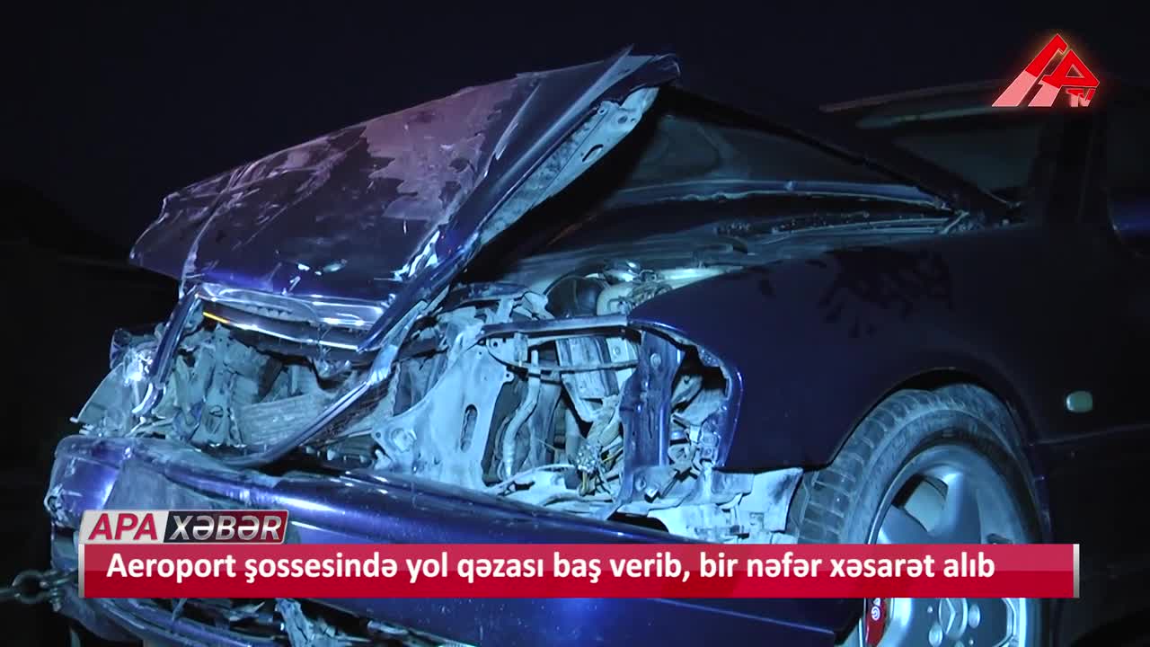 Aeroport şossesində yol qəzası baş verib, 1 nəfər xəsarət alıb