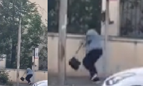 Bakıda quşlar gənc qıza hücum etdi: Anbaan görüntülər