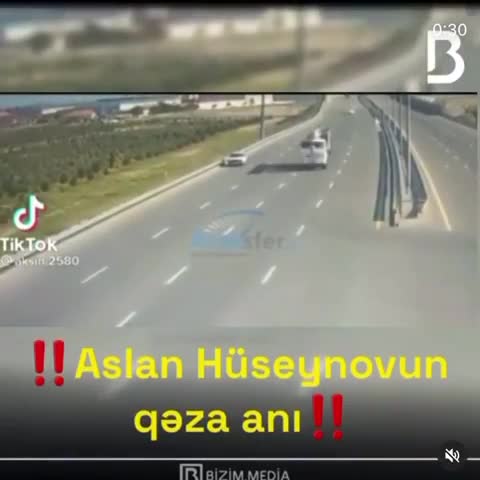 Mugəni Aslanin  avtomibil qəzasinda ölum göruntuləri.