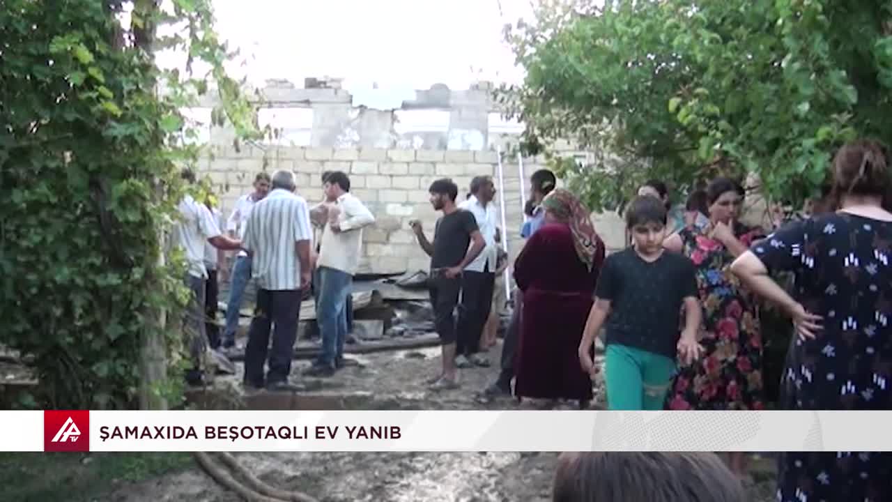 Şamaxıda 3 ailənin yaşadığı ev yandı